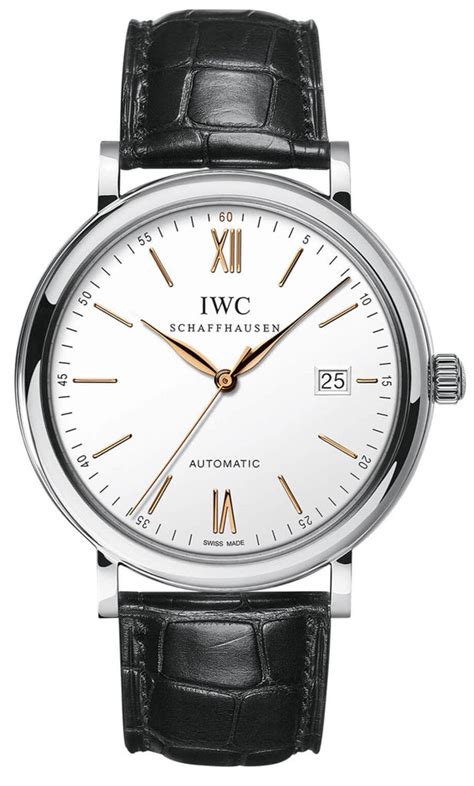 orologio automatico iwc n 34567|IWC Portofino Automatic Watch, Black Leather Strap IW356517.